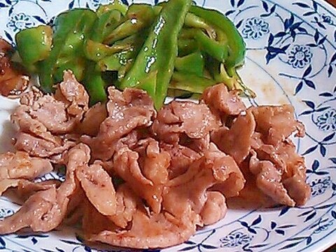 にんにく入り豚肉ピーマン炒め